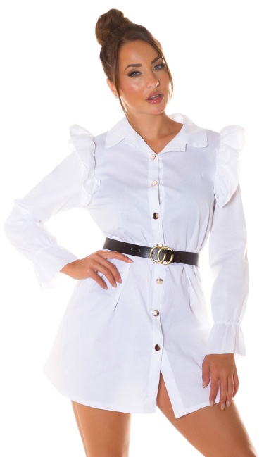 Blouse Dress with belt White